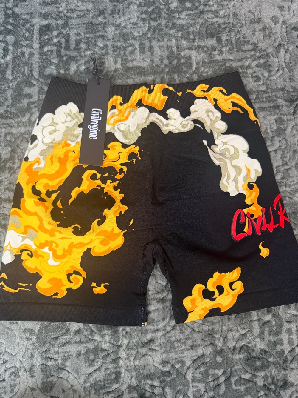 Civil Regime In the Clouds Kelly Seamless Scrunch Shorts NEW